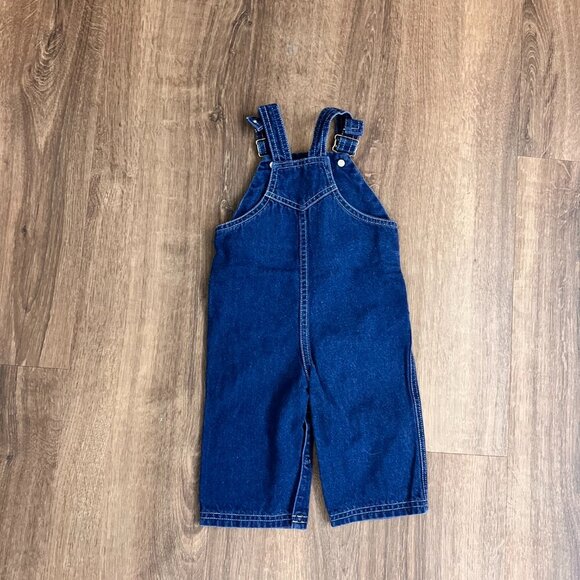 Izod Lacoste Alligator Denim Overalls Colorful Zippers Sz 6-9M - Picture 9 of 9